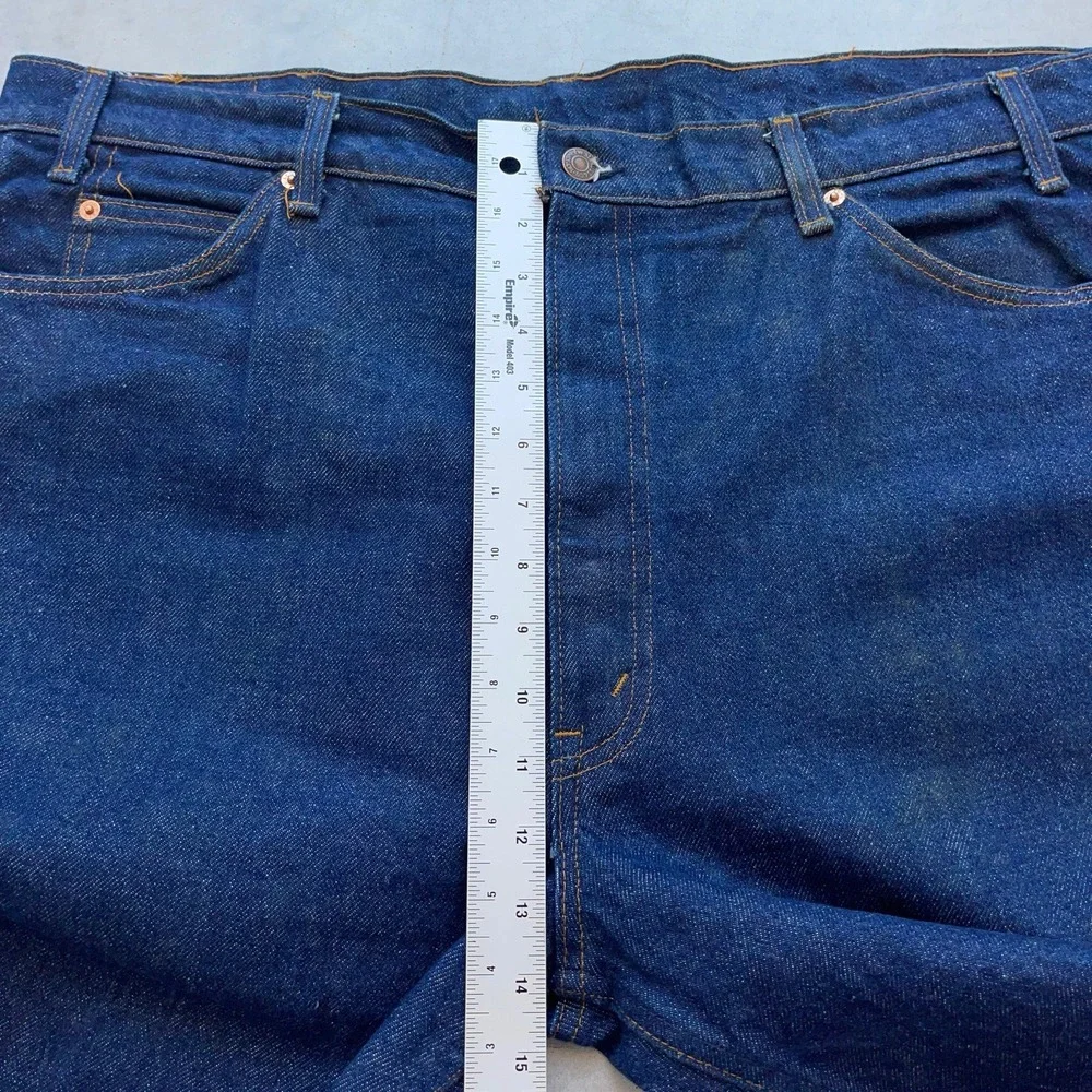 Vintage Levi's 517 Saddleman Boot Cut Raw‎ Denim Jeans Size 42x32 (Fits 42x30)